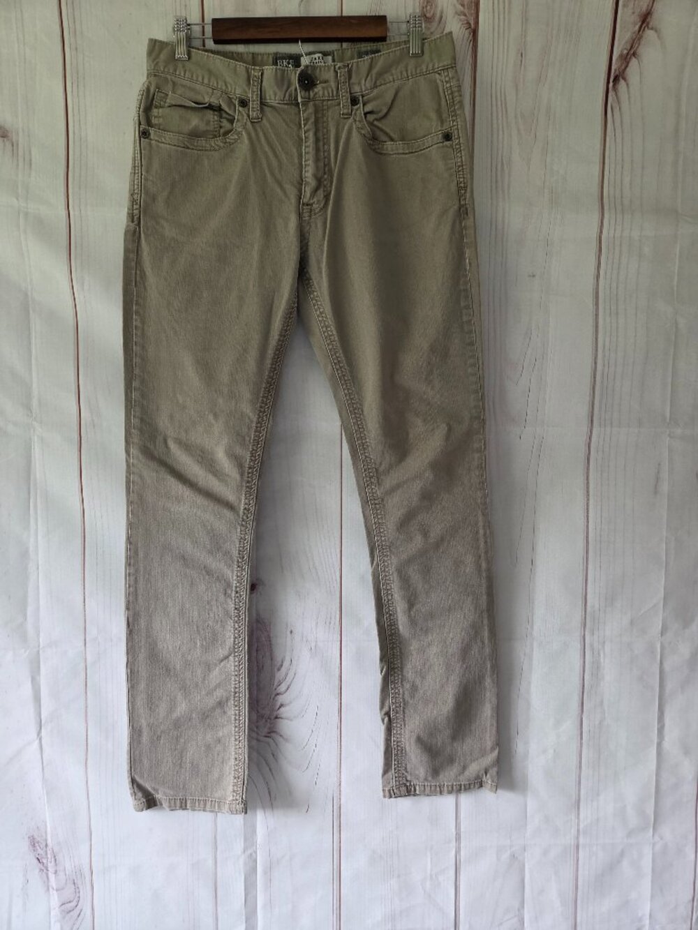 BKE Buckle Jake Straight Leg Khaki Denim Jeans, Men’s 32L. Tan, signature fit